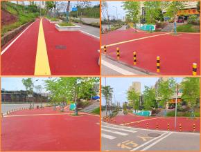 合川北環(huán)磚紅色透水人行道